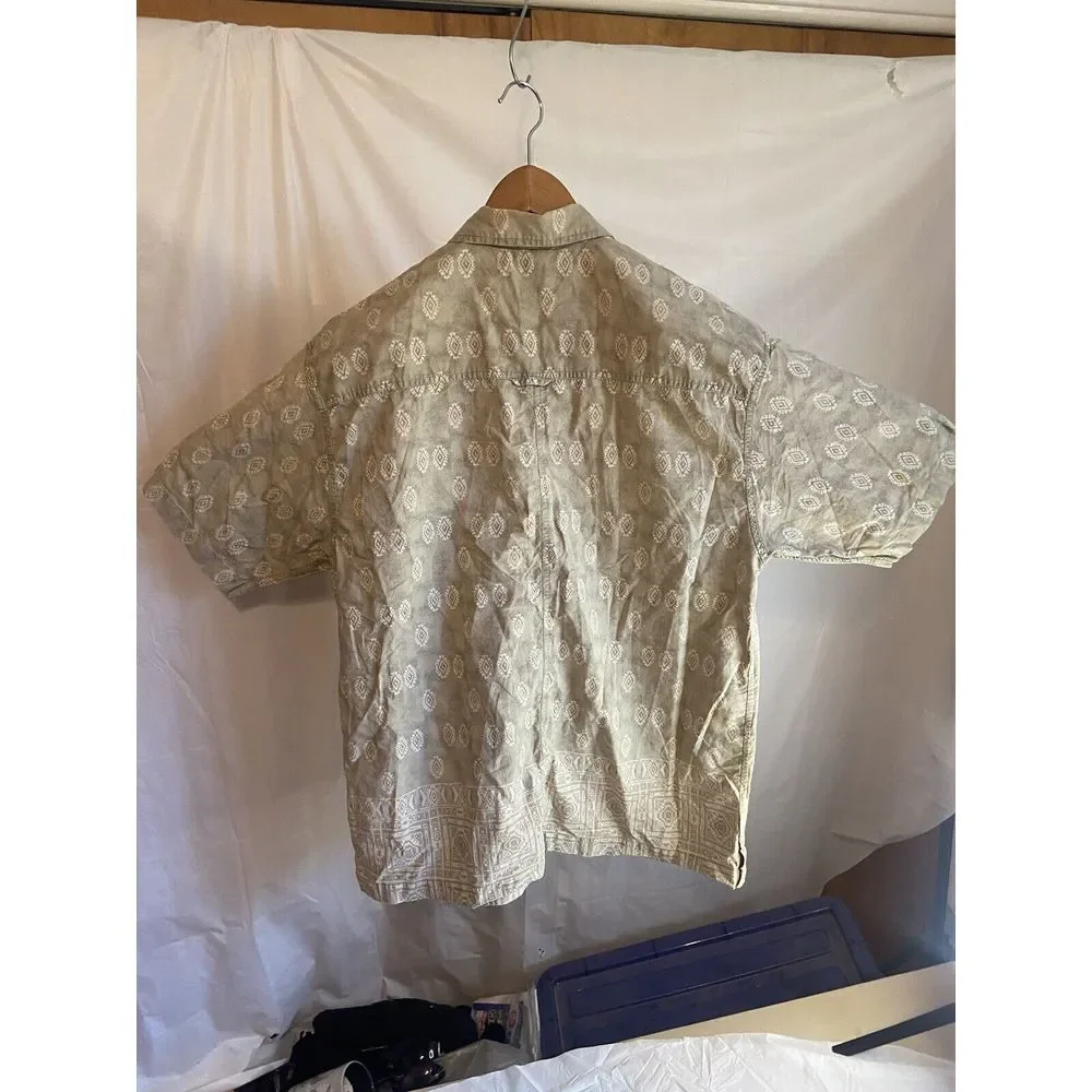 Men's The North Face Tropical Print Short‎ Sleeve Button Down Shirt-Size L